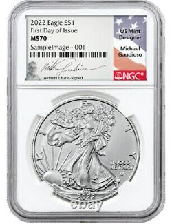2022 American Silver Eagle NGC First Day of Issue MS70 Michael Gaudioso Signed