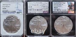 2022 American Silver Eagle lot All NGC MS69 Includes West Point & Burnished