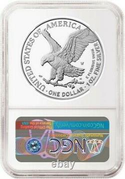 2022 W BURNISHED SILVER EAGLE, NGC MS70 FIRST DAY OF ISSUE, with OGP, MTN LABEL