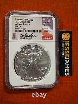 2022 W Burnished Silver Eagle Ngc Ms70 Michael Gaudioso Signed Advance Release