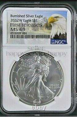 2022 W NGC MS69 Burnished American Silver Eagle mountain PRE SALE
