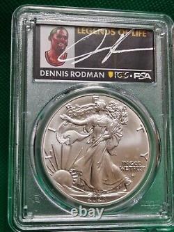 2023 $1 American Silver Eagle MS70 Legends Life Dennis Rodman