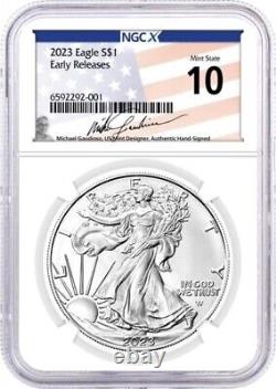 2023 $1 Silver Eagle NGCX MS10 Early Releases Gaudioso Signature