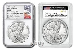 2023 American Silver Eagle 2 Coin Set Ngc/pcgs Ms 70 Fdi Gaudioso/damstra Label
