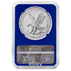 2023 (W) $1 American Silver Eagle 3pc Set NGC MS70 Flag Label Red White Blue