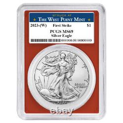 2023 (W) $1 American Silver Eagle 3pc Set PCGS MS69 FS West Point Label Red Whit