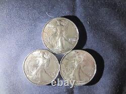 2023-W American Silver Eagle DOLLARS 1 TROY OZ EA 99.9% SILVER MS BU 3 Coins