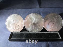 2023-W American Silver Eagle DOLLARS 1 TROY OZ EA 99.9% SILVER MS BU 3 Coins