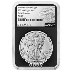 2023-W Burnished $1 American Silver Eagle NGC MS70 ER ALS Label Retro Core