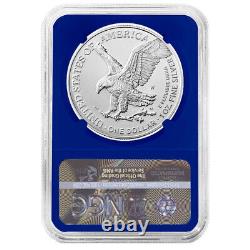 2023-W Burnished $1 American Silver Eagle NGC MS70 FDI First Label Blue Core