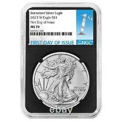 2023-W Burnished $1 American Silver Eagle NGC MS70 FDI First Label Retro Core