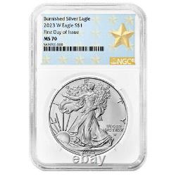 2023-W Burnished $1 American Silver Eagle NGC MS70 FDI West Point Star Label