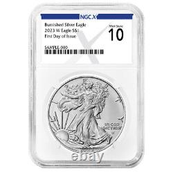 2023-W Burnished $1 American Silver Eagle NGCX MS10 FDI X Label
