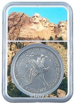 2023 W Burnished Silver Eagle NGC MS70 Early Releases Rushmore Core