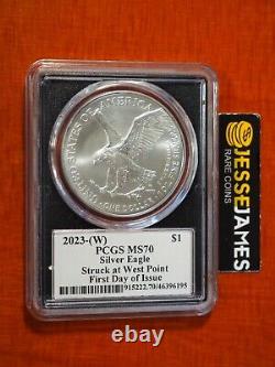 2023 (w) Silver Eagle Pcgs Ms70 Damstra Struck At West Point First Day Issue Fdi