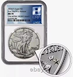 2024 American Silver Eagle Coin NGC MS70 First Star Privy (8th ERA)? PRESALE