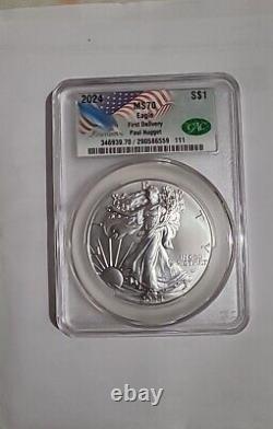 2024 American Silver Eagle First Delivery CAC MS70 Founders Label LP