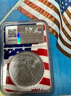 2024 American Silver Eagle Ngc Ms 70 Memorial Day Limited Edition Flag Core