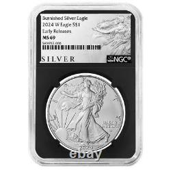 2024-W $1 1-oz Burnished American Silver Eagle NGC MS69 ER ALS Label Retro Core