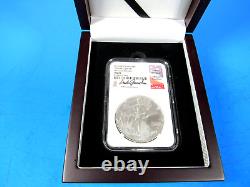 2024 W, Burnished American Silver Eagle NGC Ms 70 M. Gaudioso Signed Adv. Rel