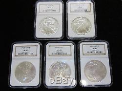 28 Piece Set 1986-2013 NGC MS69 American Silver Eagle $1 with2 NGC Boxes