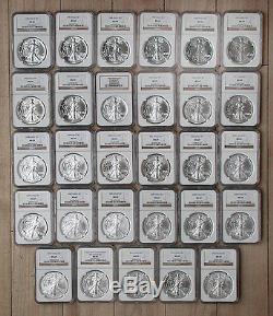 (29) Piece 1986-2014 NGC MS69 American Silver Eagle Set with Free Shipping