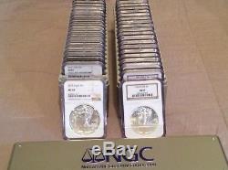 40 Piece 1986 2018 American Silver Eagle Complete Date Set NGC MS 69