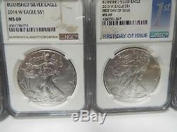 5 coins2011-16 W American Silver Eagle Burnished NGC MS69