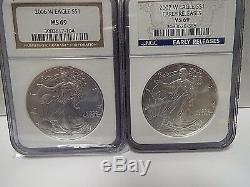 5 coins2011-16 W American Silver Eagle Burnished NGC MS69