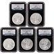5-pc. American Silver Eagle Uncirculated Collectors Burnished Set NGC MS69