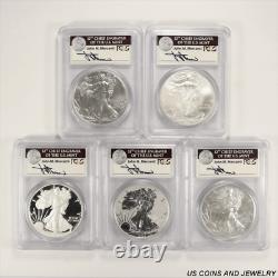 5pc Silver American Eagle 25th Anniversary Set, PCGS All Proof 70 and MS70