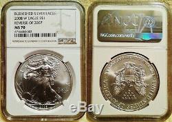 A Rare Ngc Ms70 Burnished 2008 American Silver Eagle With The Reverse Of 2007