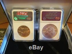 American Eagle 20th Anversary NGC MS 70 Gold and Silver Coin Set