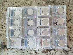 American Silver Eagle Set 2003 thru 2018 All 16 Coins Graded ms70