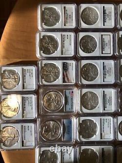 American Silver Eagle collection MS 67 to MS 69 a (38) coin lot