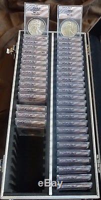 American Silver Eagles Complete 71 PC Set MS and PF 70 ANACS