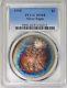 C8878- 1996 Silver American Eagle Pcgs Ms68 Monster Rainbow Toning