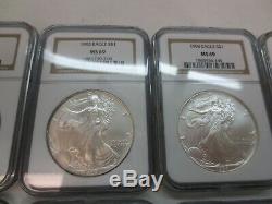 Complete Run of Silver American Eagles 1986-2019 ALL NGC MS-69 (34 Coins)