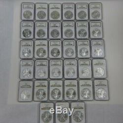 Complete Set of 1986-2017 American Silver Eagles (33 Coins) Certified NGC MS 69