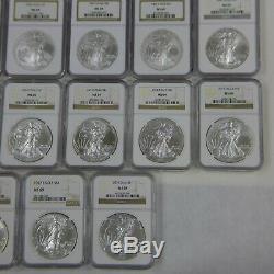Complete Set of 1986-2017 American Silver Eagles (33 Coins) Certified NGC MS 69
