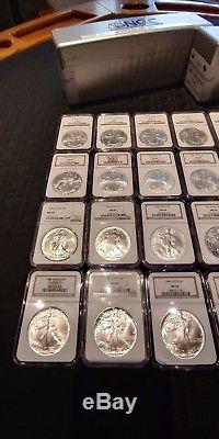 Complete set NGC MS69 American Silver Eagles 1986-2018 100% Brown Label 33 coins