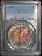 Cool 1986 PCGS MS66 Gem Rainbow Target Toned American Silver Eagle