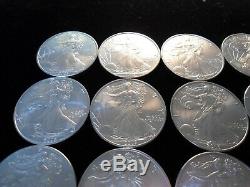 Full Roll of 20 2003 American Silver Eagle Dollar. 999 Pure One Ounce Tube BU MS