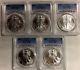 LOT OF 5 2002 ASE $1 PCGS MS69 1 oz. American Silver Eagle INVESTMENT LOT