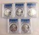 LOT OF 5 2006 ASE $1 PCGS MS69 1 oz. American Silver Eagle INVESTMENT LOT