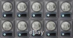 Lot 10 Coins 2009 American Silver Eagle $1 MS 70 PCGS