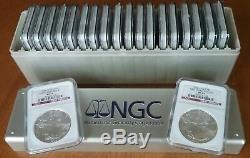 Lot 20 2006 AMERICAN SILVER EAGLE Coins NGC FIRST STRIKES Graded MS69 Slab #1-20