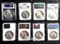 Lot 8 $1 American Silver Eagle NGC MS 69 COIN + 1x PCGS All Graded 1999-2016