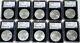 Lot Of 10 2017 American Silver Eagle 1 Oz $1 Coin NGC-MS70 Early Releases Black