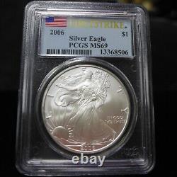 Lot of (10) 2004-2020 American Silver Eagles PCGS/NGC MS69